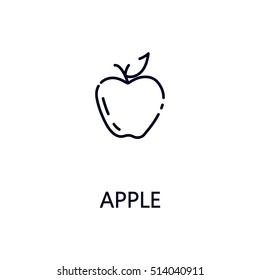 Thin line signs of apple for design logo, visit card, etc. Outline pictogram of apple. 
