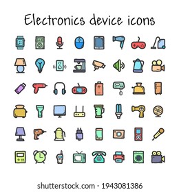 Thin line signs for design logo, visit card, icons set. Outline logo of device.