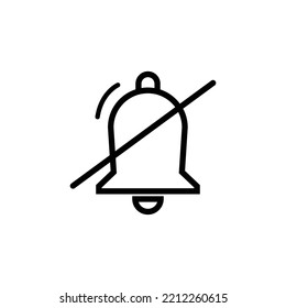 Thin Line Silent Bell Icon On Stock Vector