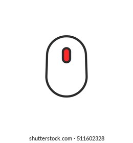 thin line simple black scroll icon. concept of tech image, device, site navigation, activate button, computer mouse emblem. flat style trend modern logotype graphic design element on white background