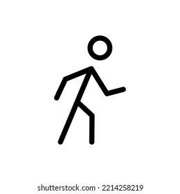 thin line simple walking person icon