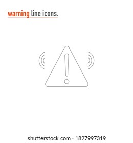 Thin Line Simple Warning Related Vector Line Icon. Connection failure, warning symbol. Bad signal symbol. Simple warning symbols. Connection problem vector.