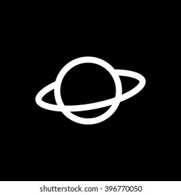 Thin Line Single Icon - Planet Saturn