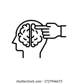 thin line smart brain icon
