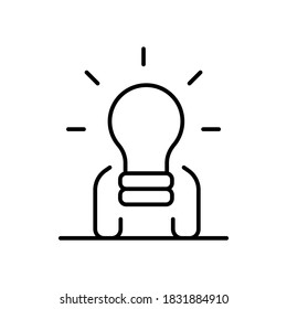 icono de personas inteligentes de línea delgada