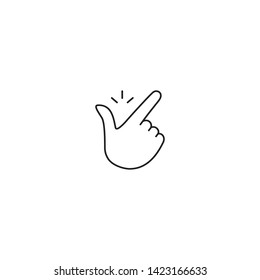 Thin line snap finger like easy logo. concept of female or male make flicking fingers and popular gesturing. linear abstract trend simple okey logotype graphic design isolated on white. Vector 