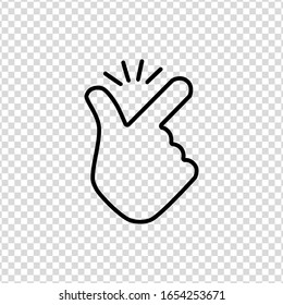 Thin line snap finger like easy logo icon on a transparent background