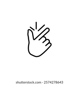 thin line snap icon. concept of popular funny symbol to make flicking fingers, meaning everything is easy, fine, eureka, no problem. graphic design arm