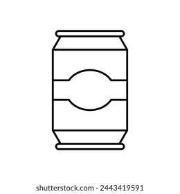 Icono de vector de lata de soda de línea fina