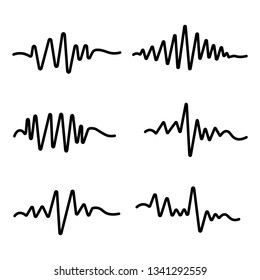 thin line sound waves icon on white background