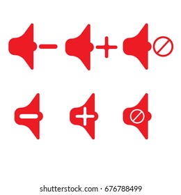 thin line speaker volume icon on white background