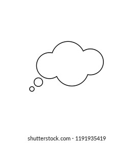 thin line speech, bubble, dialog box icon on white background