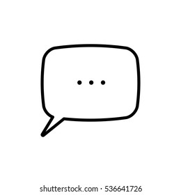 thin line speech, bubble, dialog box icon on white background
