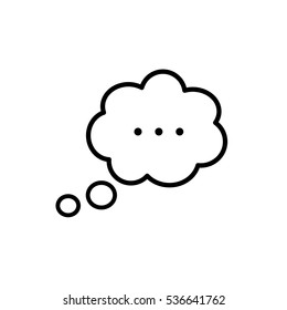 thin line speech, bubble, dialog box icon on white background