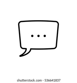 thin line speech, bubble, dialog box icon on white background