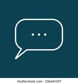 thin line speech, bubble, dialog box icon on blue background