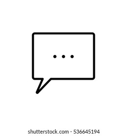 thin line speech, bubble, dialog box icon on white background