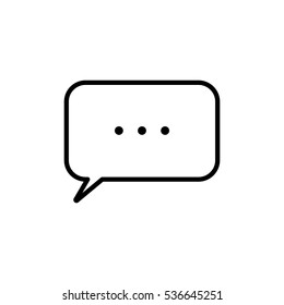 thin line speech, bubble, dialog box icon on white background