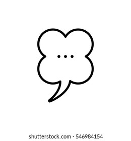 thin line speech, bubble, dialog box icon on white background