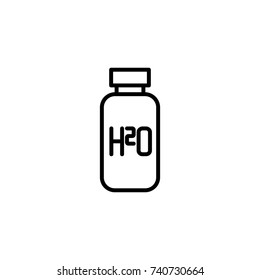 thin line sports water bottle icon on white background