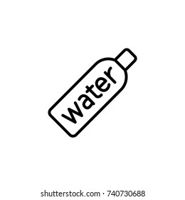 thin line sports water bottle icon on white background