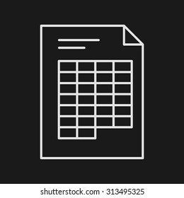 Thin Line Spreadsheet Web Icon