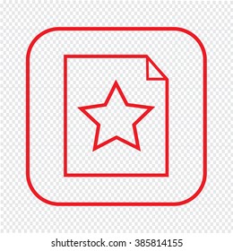 Thin line star document icon Illustration design