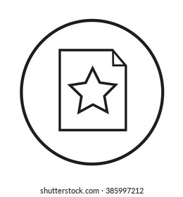 Thin line star document icon Illustration design