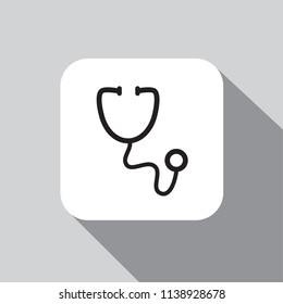thin line stethoscope icon on white background
