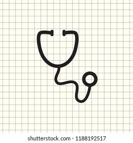 thin line stethoscope icon on white background