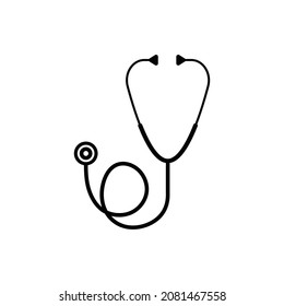 thin line stethoscope icon on white background
