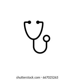 thin line stethoscope icon on white background