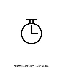 thin line stopwatch icon on white background