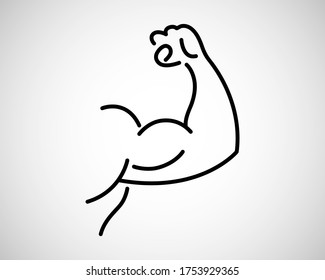 Thin line strong arm icon vector illustration. Linear symbol for web design or mobile app or use on web. Black outline on white background