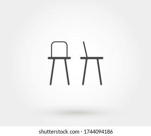  icono de la silla de estilo de línea delgada