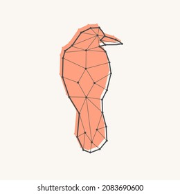 Thin line style illustration of the raven bird.