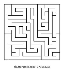 Thin Line Style Maze on White Background. Vector