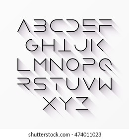 Thin Line Style Modern Font Images, Stock Photos & Vectors | Shutterstock