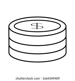 Estilo de línea delgada Símbolo de moneda simple vector