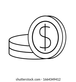Thin line Style Simple icon coin symbol vector