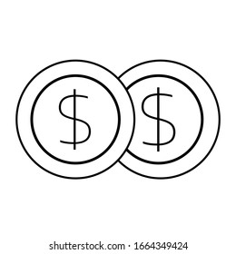 Thin line Style Simple icon coin symbol vector