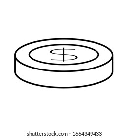 Thin line Style Simple icon coin symbol vector