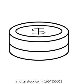 Estilo de línea delgada Símbolo de moneda simple vector