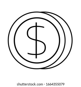 Estilo de línea delgada Símbolo de moneda simple vector