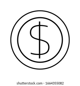 Estilo de línea delgada Símbolo de moneda simple vector
