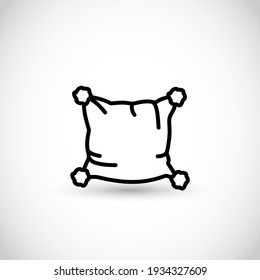 Thin line style vector boho pillow icon, cushion