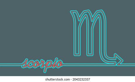 Thin line style zodiac symbol of the Scorpio