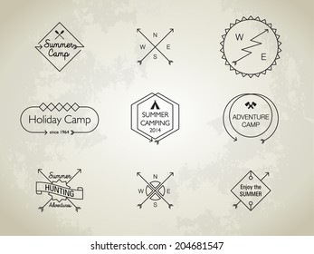 Thin Line Summer Camp Themed Badges
