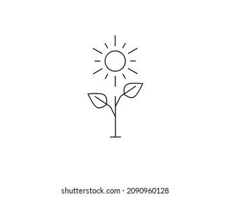 Dünne Linie Sonnenblume Symbol