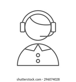 Thin Line Support Web Icon